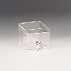 AKRİLİK KİLİTLİ BAHŞİŞ KUTUSU 15,5*15,5*H 15 CM