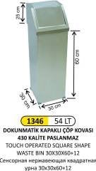 DOKUNMATİK KARE ÇÖP KOVASI 30X30X60+12