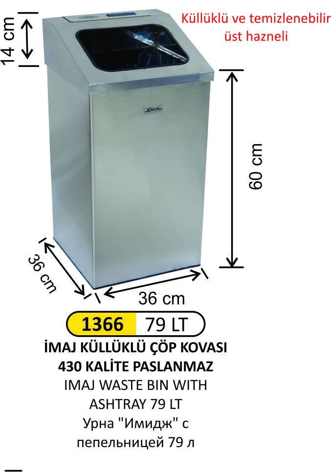 İMAJ ÇÖP KOVASI KÜLLÜKLÜ 79 LİTRE