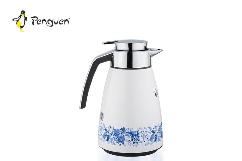 INOX ÇİÇEK DESENLİ İÇİ CAM TERMOS
