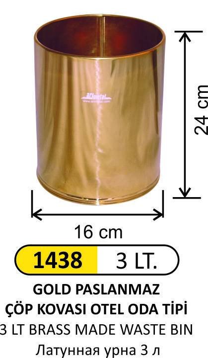 3 LT GOLD PASLANMAZ ÇÖP KOVASI