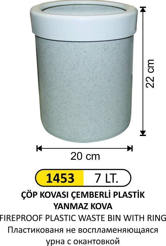 PLASTİK YANMAZ ÇÖP KOVASI ÇEMBERLİ