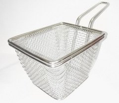 PASLANMAZ MİNİ KARE TELLİ FRİTÖZ SEPETİ 10X8X7 CM