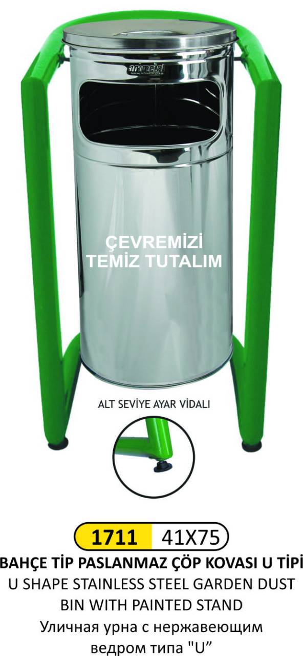 BAHÇE ÇÖP KOVASI U TİPİ PASLANMAZ KOVALI