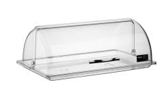 Açılır Kapaklı Fanus Köşeli Takım Sığ Tepsili PC 545x325x205H/mm