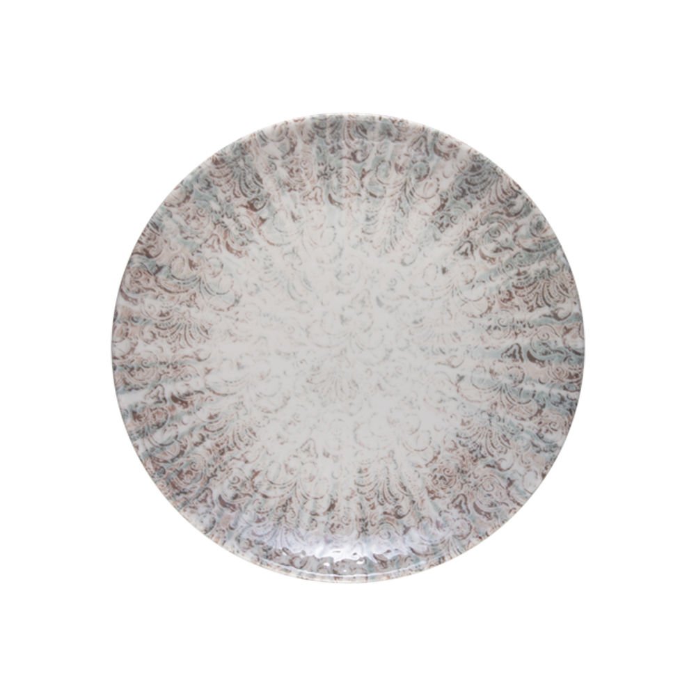 Damask Lona Düz Tabak 25 cm