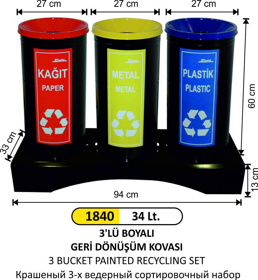 GERİ DÖNÜŞÜM 3 LÜ BOYALI SET