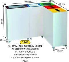 GERİ DÖNÜŞÜM KOVASI KÖŞE BEYAZ BOYALI