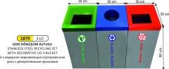 GERİDÖNÜŞÜM SETİ 3 LÜ PASLANMAZ DEKORATİF KAPAK