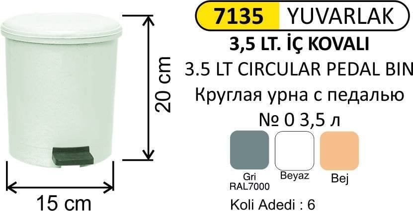PEDALLI ÇÖP KOVASI YUV.0 NO 3.5 LT 4211