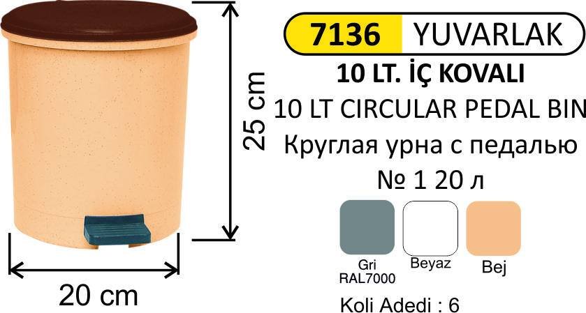 PEDALLI ÇÖP KOVASI YUV.1 NO 10 LT 4230