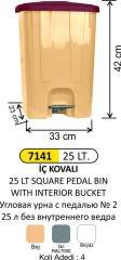 PEDALLI ÇÖP KOVASI KÖŞ.2 NO 25 LT İÇ KOVALI 4250