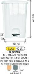 PEDALLI ÇÖP KOVASI KÖŞ.3 NO 40 LT İÇ KOVASIZ 4255