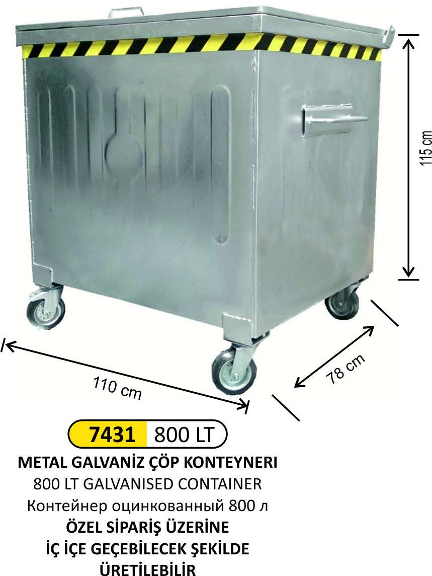 800 LT GALVANİZLİ KONTEYNER