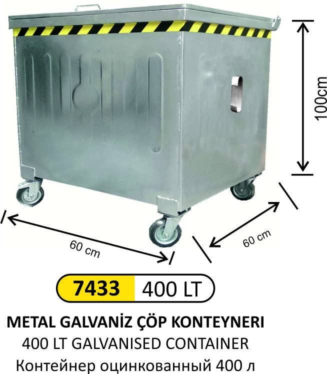 400 LT GALVANİZ KONTEYNER