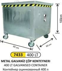 400 LT GALVANİZ KONTEYNER
