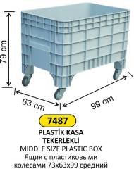 PLASTİK TEKERLEKLİ KASA ORTA BOY 79x63x99 CM