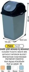 PLASTİK DÖNER KAPAKLI ÇÖP KOVASI 5 LİTRE ZARİF MODEL