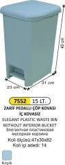 PLASTİK PEDALLI ÇÖP KOVASI 15 LİTRE ZARİF MODEL