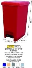 PLASTİK PEDALLI ÇÖP KOVASI 60 LİTRE ZARİF MODEL