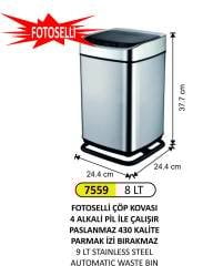 FOTOSELLİ ÇÖP KOVASI 9 LİTRE PASLANMAZ ÇELİK