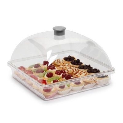 Kare Pasta Kek Kabı Takım Tepsi+Kapak Küçük 260x260x150H/mm