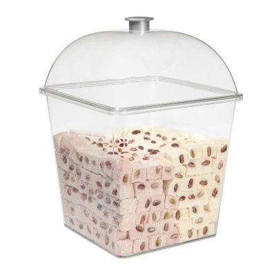 Kare Pasta Kek Kabı Takım Derin Gövde+Kapak PC 260x260x345H/mm