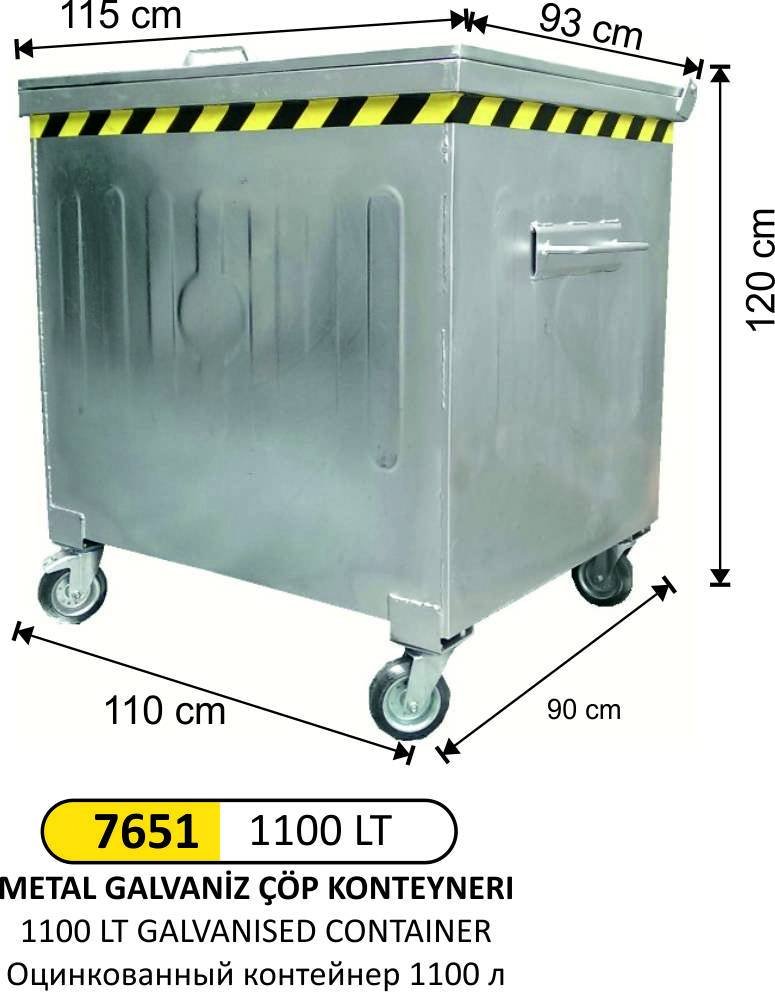 1100 LT GALVANİZ KONTEYNER