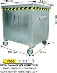 1100 LT GALVANİZ KONTEYNER