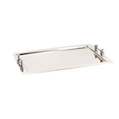 ÇELİK KULPLU KÖŞELİ SERVİS TEPSİ 42*62 CM