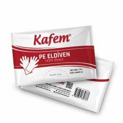 Kafem PE Tek Kullanımlık Şeffaf Eldiven 100 Lü X 25 Paket