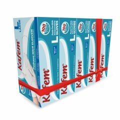 Kafem Beyaz Nitril Eldiven Pudrasız (L) 100 Lü X 5 Paket