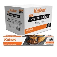 Kafem Yağlı Pişirme Kağıdı 37cm x 25m x 16 Paket (Koli)