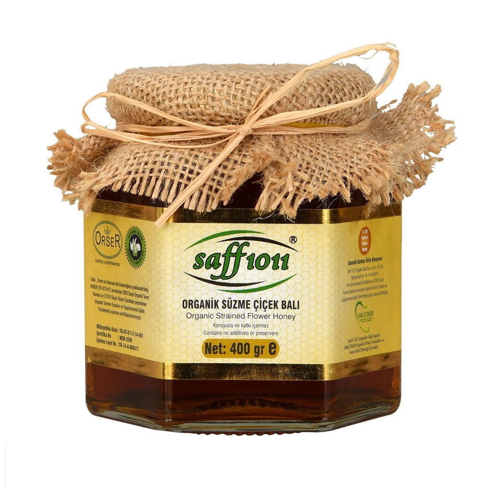 Saff1011 Organik Süzme Çiçek Balı 400 gr