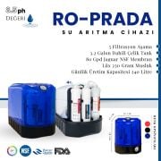 PRADA RO 12 Litre Ev Tipi Tezgah Altı Su Arıtma Cihazı (Mavi)