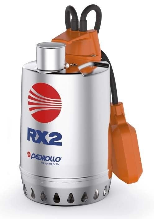 PEDROLLO RXm 5 Paslanmaz Dalgıç Drenaj Pompası,  1,5 Hp , 20 Mss , 18 m3/h , 10mm partikül çapı , 10mt kablo