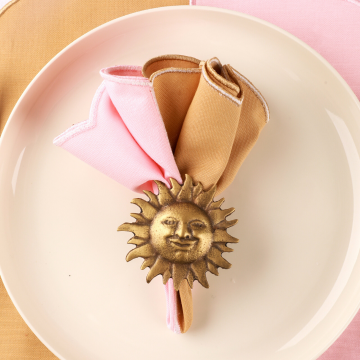 SUN Pirinç Peçete Halkası Mat- 4''lü Set-Napkin Ring