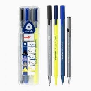 Staedtler Triplus Mobile Office 4'lü Set (Fineliner-Tükenmez Kalem-Versatil-İşaretleme Kalemi)