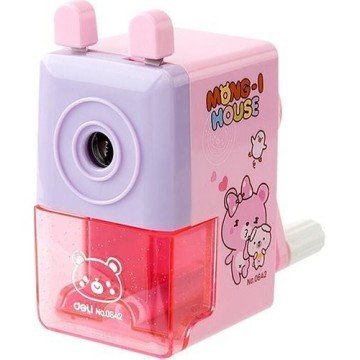 Deli Küçük Boy Masaüstü Kollu Kalemtraş Pembe
