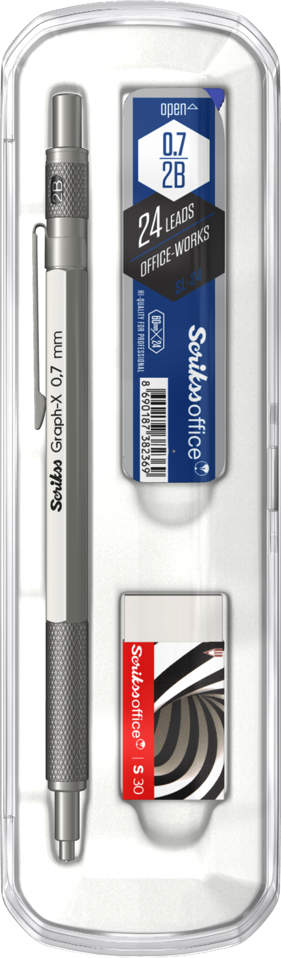 Scrikss Graph-X Üçlü Set 0.7 Kurşun Gri