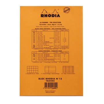 Rhodia Block No 15 Notepad Çizgili Turuncu