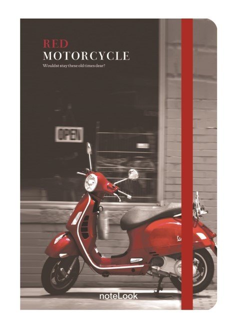 Scrikss Notelook Red Motorcycle Car A5 Çizgisiz