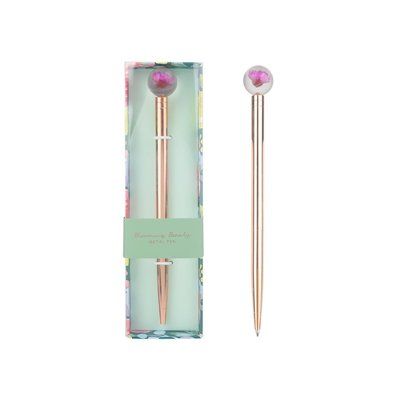 Syloon Metal Rosegold Çiçekli 1.0 Tükenmez Kalem