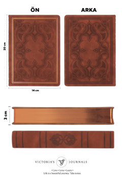 Victoria's Journals Old Book Defter 14*20 cm 320 sayfa Çizgili Mat Kahverengi