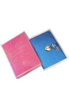 Victoria's Journals Hush Hush Kilitli Metalik Mavi Defter Kutulu