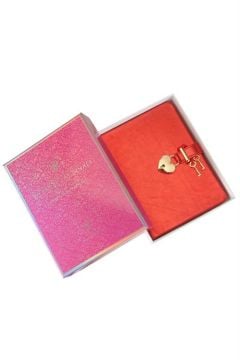 Victoria's Journals Hush Hush Kilitli Metalik Turuncu Defter Kutulu