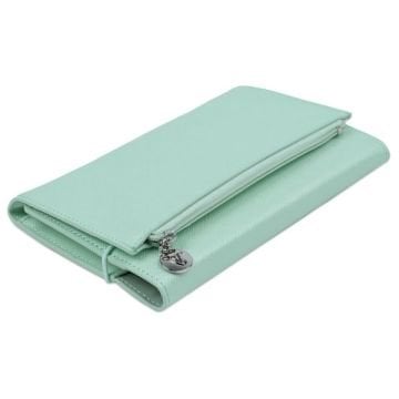 Victoria's Journal Zipco Clutch Yumuşak Koruyuculu Lastikli Fermuarlı Cepli Çizgili Blok Not Defteri / Yeşil