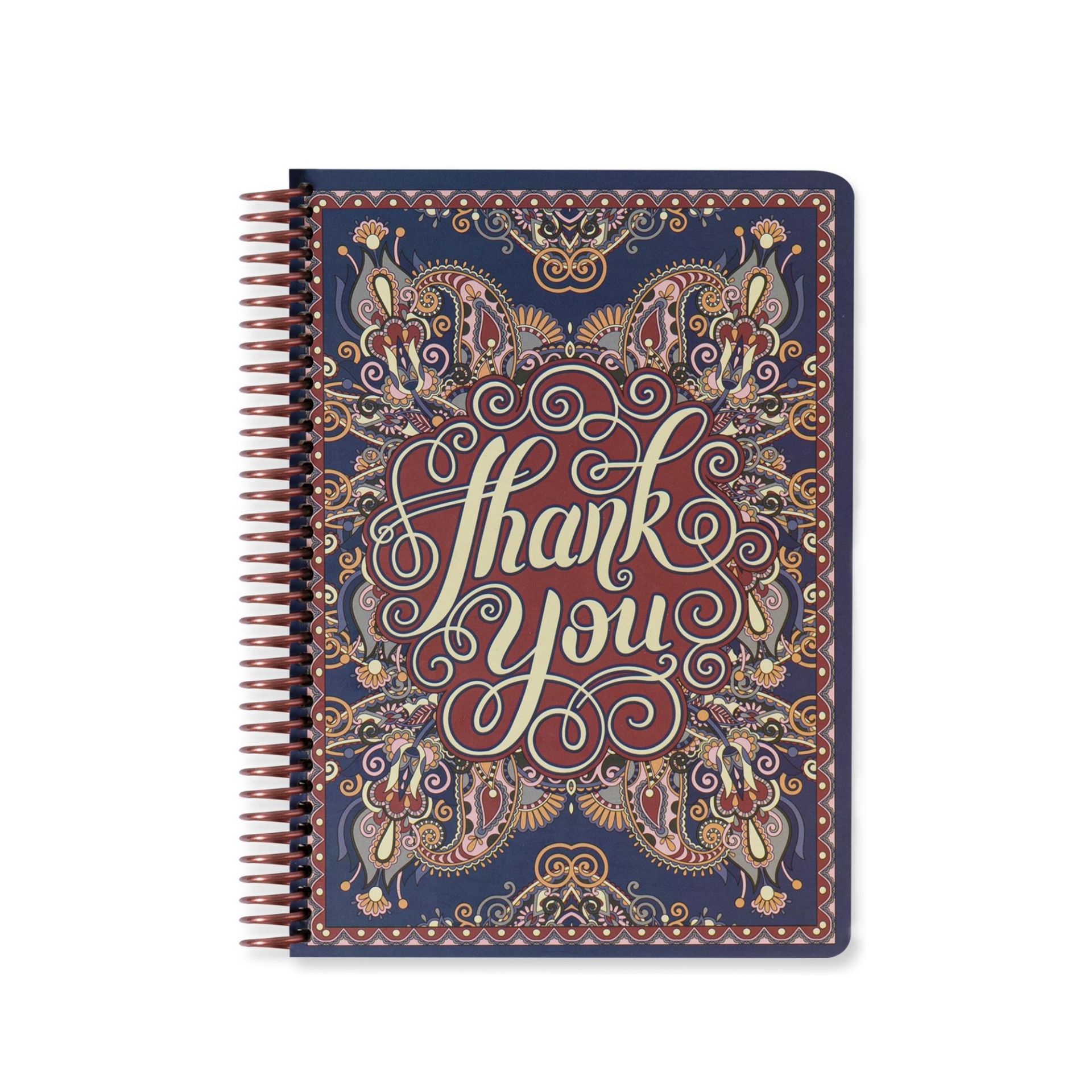 Keskin Color Çizgili Sert Kapak Spiralli Wallart Defter - Thank You