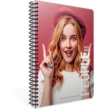 Gıpta People Sert Kapak Spiralli Çizgili Defter