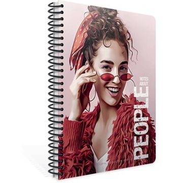 Gıpta People Sert Kapak Spiralli Çizgili Defter